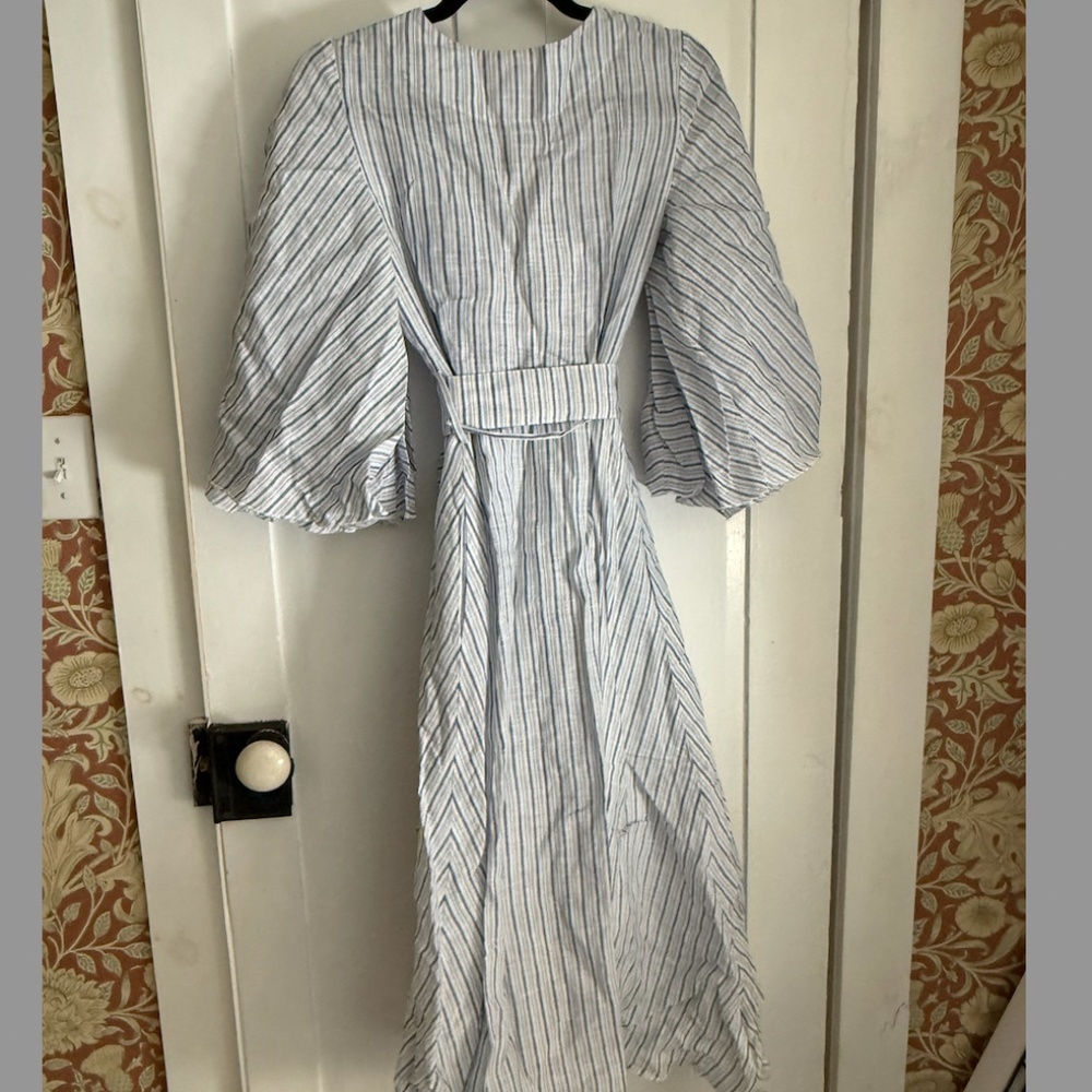 NWT Gul Hurgel 100% Striped Linen Rena Dress - Picture 5 of 5